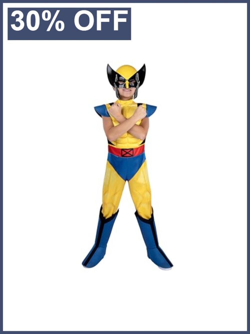 Wolverine Youth Halloween Costume Padded Jumpsuit with Mask